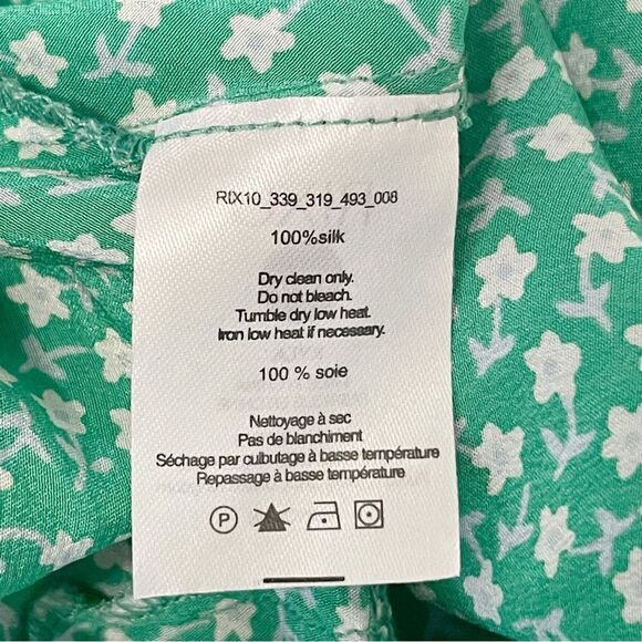 Rixo Silk Kyla Green Floral Dress - Picture 12 of 15
